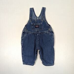 Vintage Oshkosh Bgosh Overalls Baby Girls Size 12m Denim Long